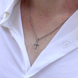 Pearl Cross Necklace | Silver
