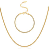 Ebony Necklace & Bracelet Set | Gold